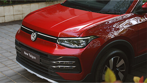 Volkswagen Taigun front grille and headlight